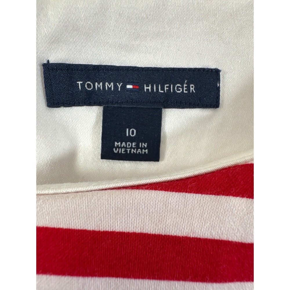 Tommy Hilfiger Women Striped Nautical Sheath Dress Navy Red White Belted Size 10 - Picture 4 of 10